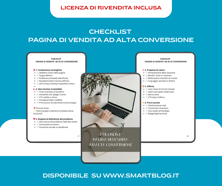 Checklist Pagina di Vendita ad Alta Conversione + Licenza MRR